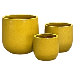 S/3  Aries Pots - Sunshine Yellow