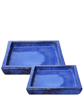 Glazed Square Saucer - Blue