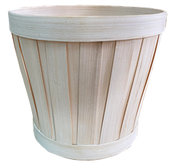 7" Slatwood White Pot Cover (holds a 6.5" pot)