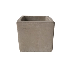 3.2" Square Gray Cement Planter w/ Drain Plug (12/case)