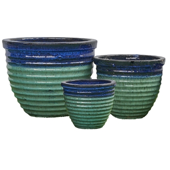 S/3 Wright Pots - Bondi Blue