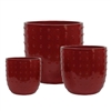 S/3 Dimpled Aries Pots - Atomic Red