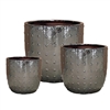 S/3 Dimpled Aries Pots - Mirror Silver