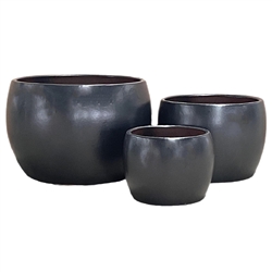 S/3 Selene Pots - Matte Black