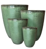 S/4 Roseline Tubular Pots - Tropical Green