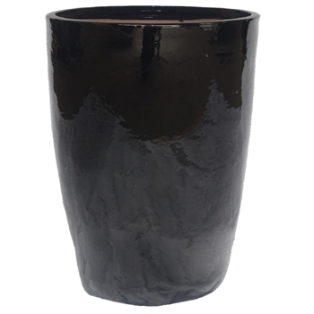 Single Extra Large Tall Roseline Tubular Pot - Black