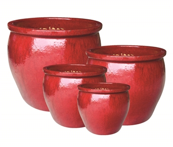 S/4 Mandalay Pots - Oxblood Red