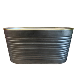 9.75" Caspian Oval Metal Pot with Liner - Holds a (2) 4.5" Pots