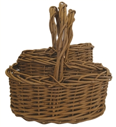 S/3 Oval Acacia Vine Baskets w/ Handles & Liners
