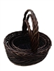 S/3 Willow Oval Decorative Baskets w/ Handles & Liners
