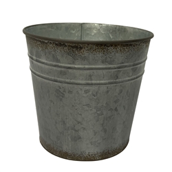 7" Rustic Round Metal Pot with Liner - Holds a 6.5" Pot