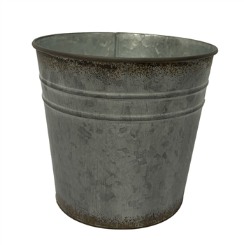 Rustic Round Metal Pot with Liner