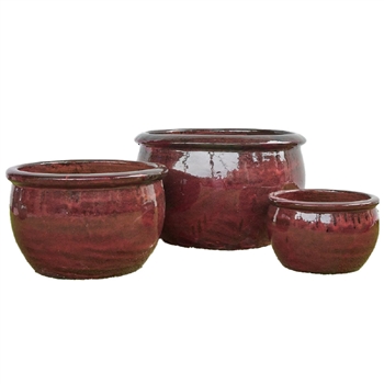 S/3 Franco Pot - Copper Red