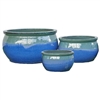S/3 Rio Bowls - Green on Blue