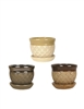 3.75" Mateo Planter w/ Attached Saucer, 3 Assorted Colors, 12 Per Case