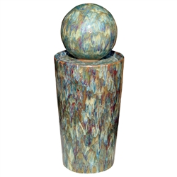 Tall Round Smooth Ball Water Feature ( Pump Included) - Multi-Colored