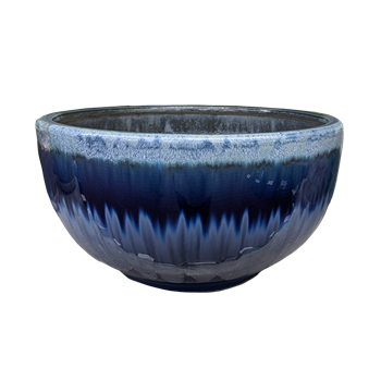10" Ceramic Low Bowl - Blue (2 Per Case)