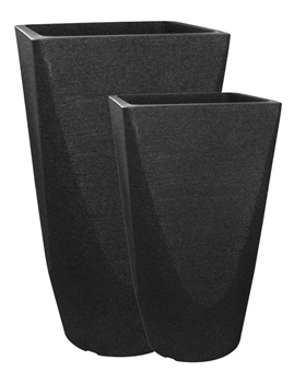 S/2 Tall Fusion Square Pot - Black