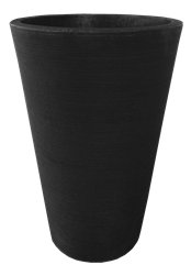 Tall Round Linea Pot - Black