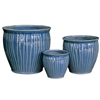 S/3 Basslet Pots - Petrol Blue