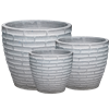 S/3 Brickwork Pots - White