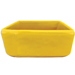 9" Canis Short Square Planter - Yellow