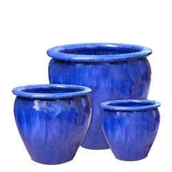 S/3 Minerva Pots - Blue Cloud