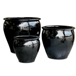 S/3 Minerva Pots - Black