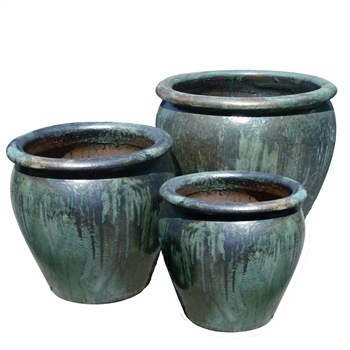 S/3 Minerva Pots - Opal Green
