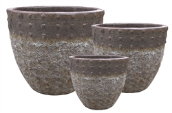 S/3 Remus Pots - Two Tone Brown