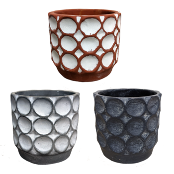 5.7â€ Round Caldera Pots w/ Drain Holes & Liners