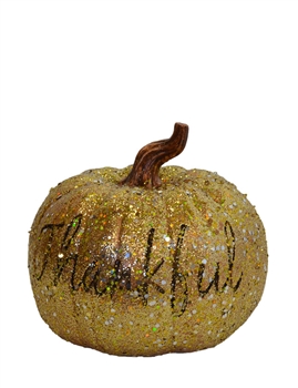 Resin Gold Pumpkin w/ "Thankful"