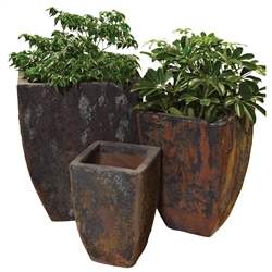 S/3 Azami Pots - Oceanic Bronze