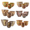 Hand Carved & Painted Terracotta Pot Assortment