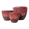S/3 Round Two-Tone Pots - Red Over Atlantic Red