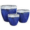 S/3 Brady Pots - White Over Blue