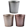 S/3 7" Zoren Metal Pots w/ Liner, 3 Assorted Colors, holds 6"