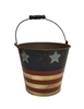 Round Metal Painted Americana Pot w/ Handle & Liner (Click for Sizes and Pricing)