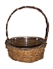 Single Round Twiggy Vine Basket w/ Handle & Liner (Click for Sizes and Pricing)