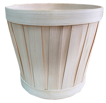 7" Slatwood White Pot Cover (holds a 6" pot)