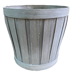 7" Slatwood Gray Pot Cover (holds a 6.5" pot)