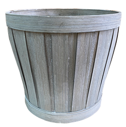7" Slatwood Gray Pot Cover (holds a 6.5" pot)