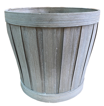 7" Slatwood Gray Pot Cover (holds a 6" pot)