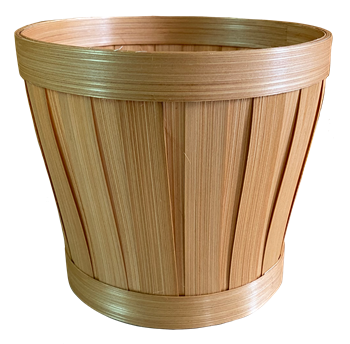7" Slatwood Natural Pot Cover (holds a 6" pot)