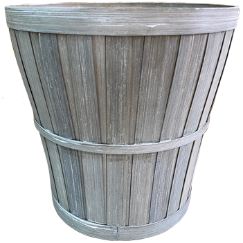 12" Slatwood Gray Pot Cover (holds a 10"+ pot)