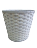 8.5" Whitewash Bamboo Pot Cover