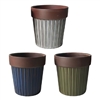 5.5" Rivel Planter w/ Drain Hole & Liner, 3 Assorted, 6/case, holds a 4" pot