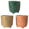 5.5" Olea Planter Footed w/ Drain Hole & Liner, 3 Assorted, 6/case, holds a 4.5" pot