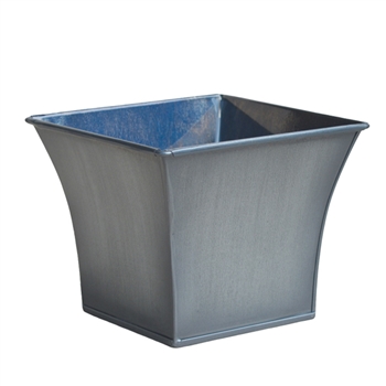 11.2" Bell Mouth Square Zinc Pot Cover - Gray Titan